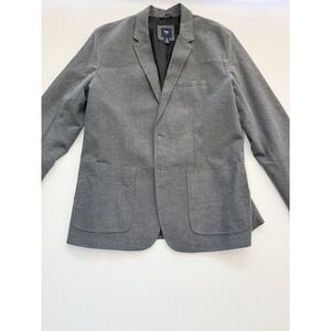 Gap Gray Cotton Knit Blazer Sport Coat XL 45" Chest Two-Button Notch Lapel